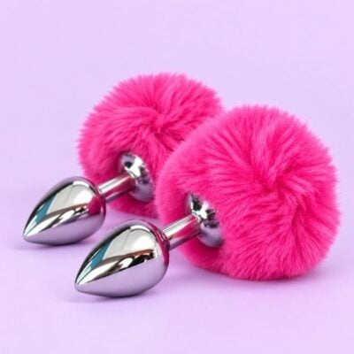 Plug Anal Metal Pompom 12x6cm P