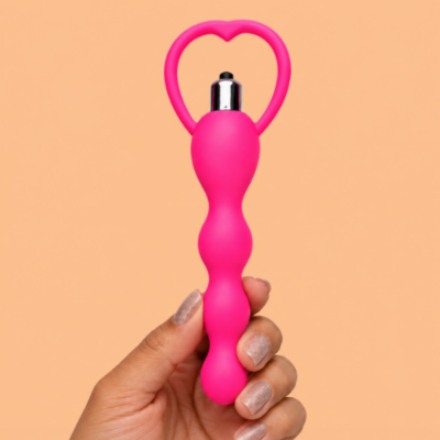 Plug Anal Com Alça Escalonado Com Vibro 18,5 cm