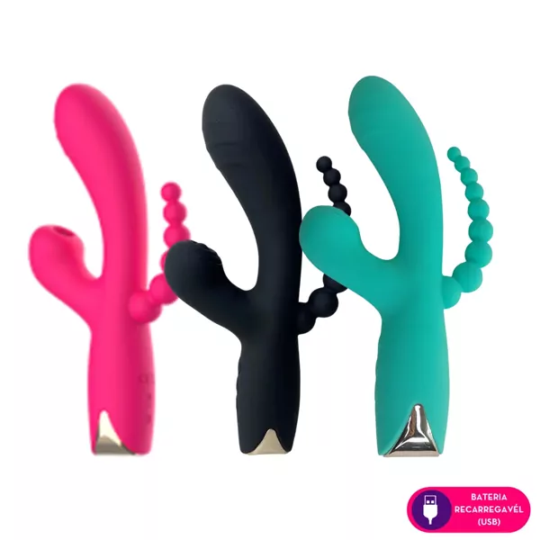 trika Vibrador ponto G com tripla estimulação
