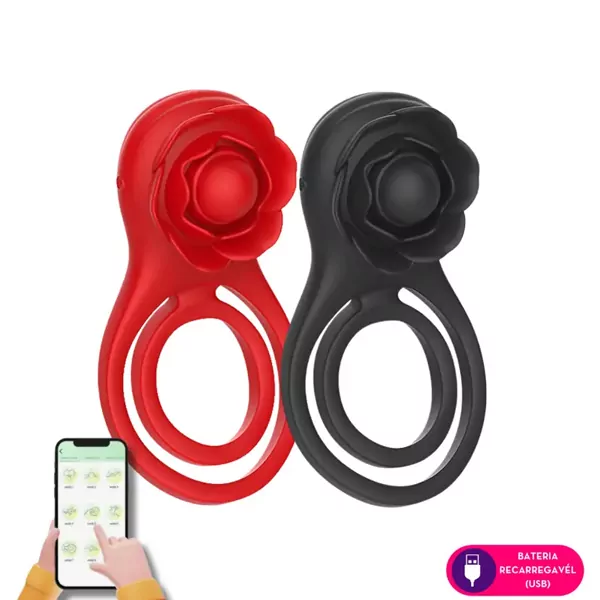 Anel Peniano Duplo com Rosa Estimuladora