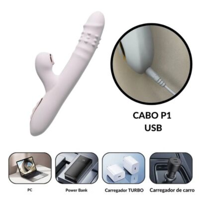 Nina Vibrador Rotativo com Esferas Internas Giratórias e Estimulador Clitoriano