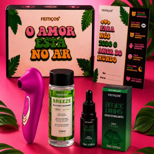 Kit Brisa - Estimulador de Clitóris + Óleo Breeze Feitiços + Segredinho Gotas Estimulantes