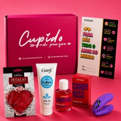 Kit Casalzinho – Vibrado de Casal + Pétalas Perfumadas + Lubrificante + Gel Beijável