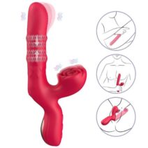 Minnie Vibrador de Ponto G e Clitóris com Vai e Vem de Anel Dedilhar / Vem Cá