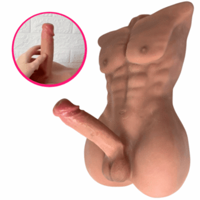 Romano Homem Meio Corpo em CyberSkin Grande 44,0 x 16,0 cm com Pênis de Vértebra e Ânus