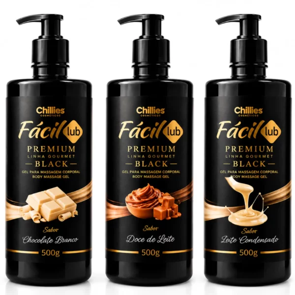 Gel Lubrificante Beijável Fácil Lub Premium Black 500g