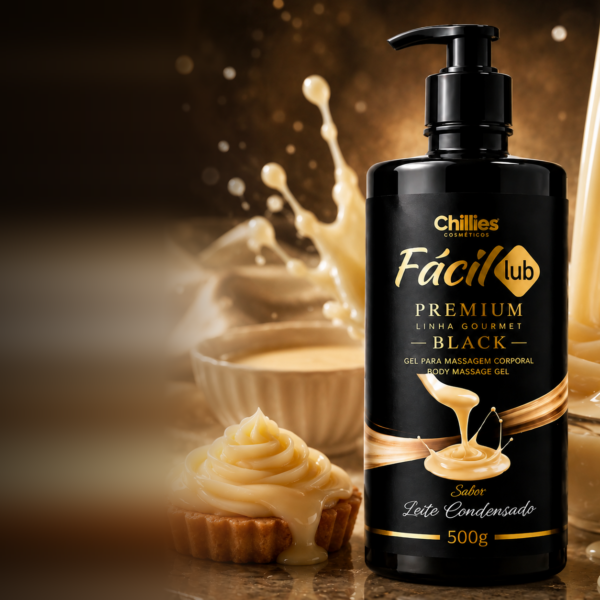 Gel Lubrificante Beijável Fácil Lub Premium Black 500g
