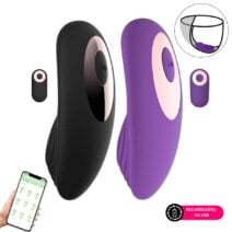 Vibrador de calcinha Zoe por aplicativo em silicone, compacto, com controle remoto incluso